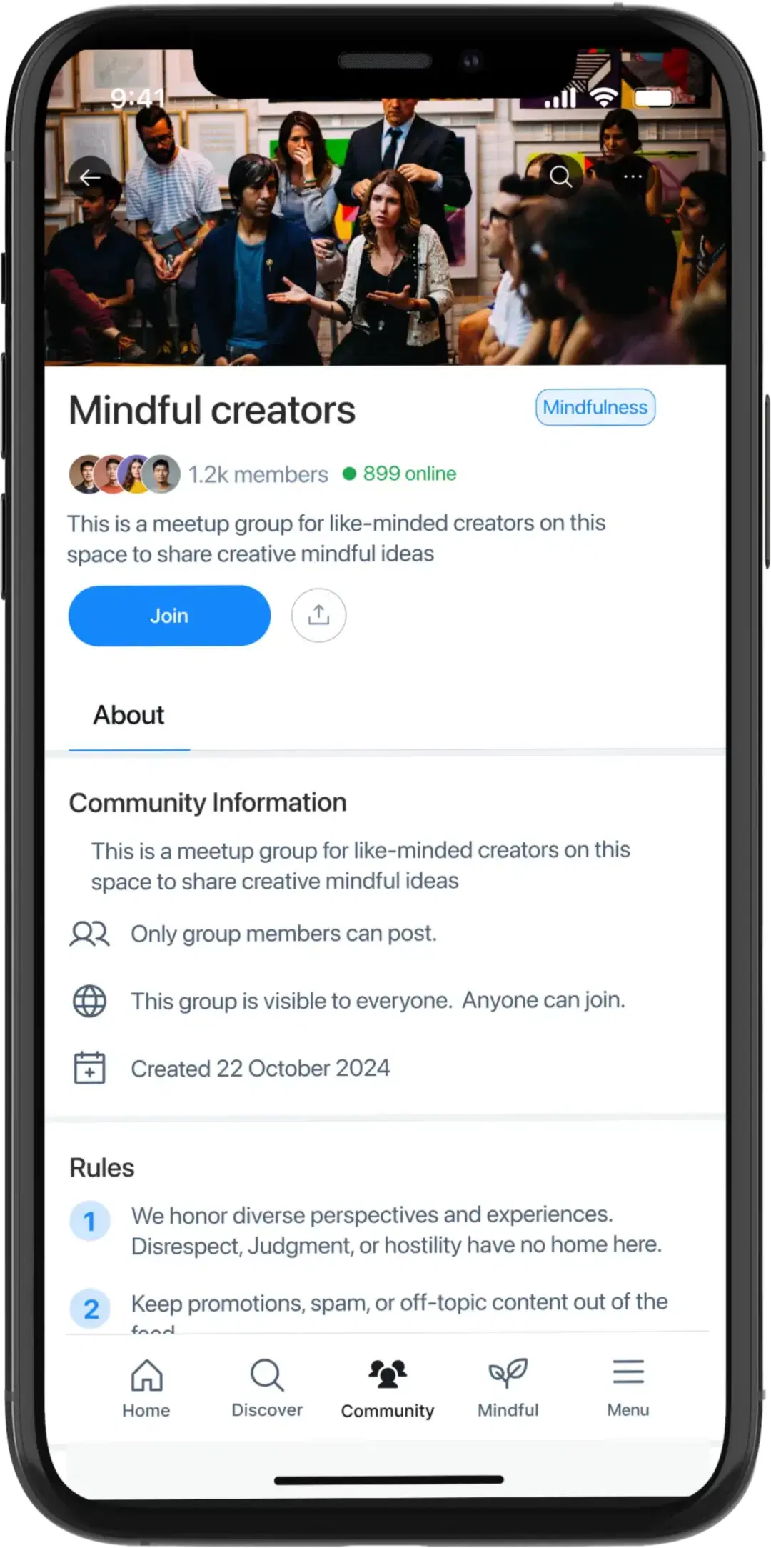 Community feature screenshot